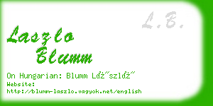 laszlo blumm business card